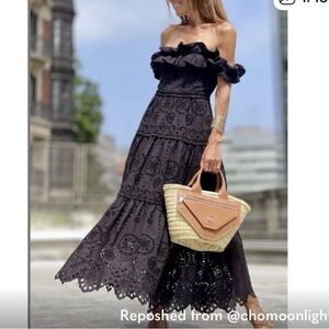 Zara Black Lace Maxi Dress